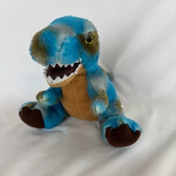 Aurora Blue Camo T-Rex Dinosaur Plush 7in Stuffed Animal - Picture 1 of 6